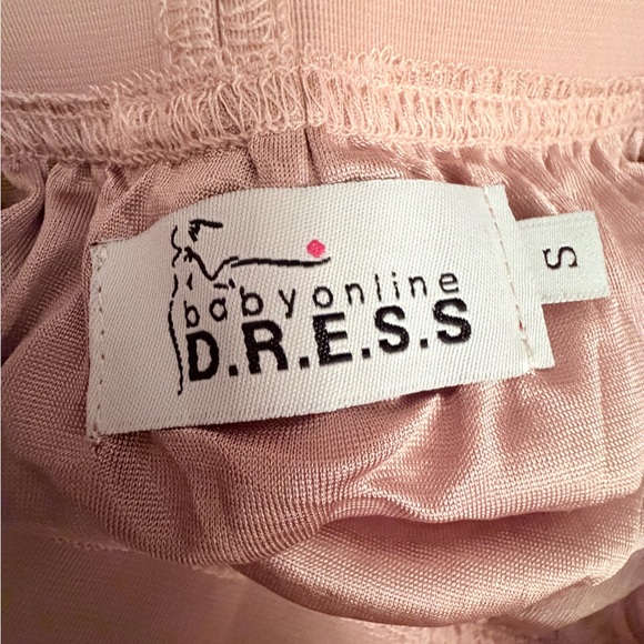 Baby Pink Pleated A-Line Skirt with Elastic Waistband - Picture 5 of 10